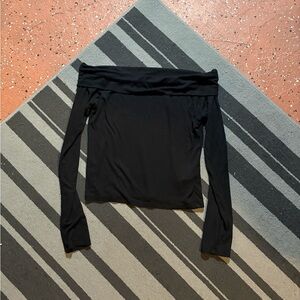 Cotton On Black Off-Shoulder Long Sleeve Top